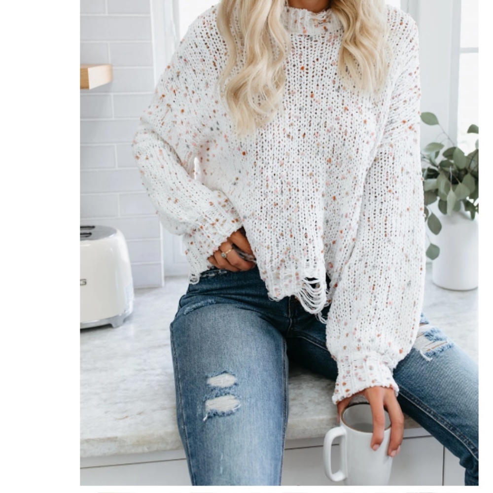 IRMA Confetti Knit Distressed Sweater - Picture 2 of 7
